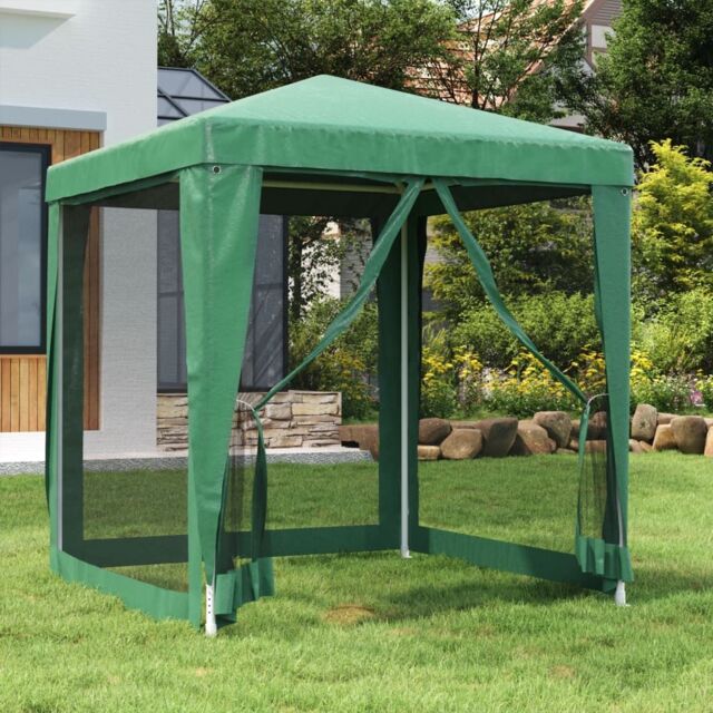 Berkfield Home Party Tent with 4 Mesh Sidewalls Green 2x2 m HDPE - image 1