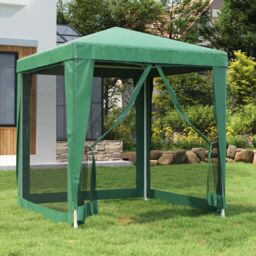 Berkfield Home Party Tent with 4 Mesh Sidewalls Green 2x2 m HDPE - thumbnail 1