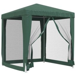Berkfield Home Party Tent with 4 Mesh Sidewalls Green 2x2 m HDPE - thumbnail 2