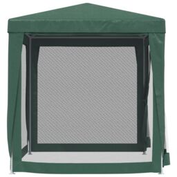 Berkfield Home Party Tent with 4 Mesh Sidewalls Green 2x2 m HDPE - thumbnail 4