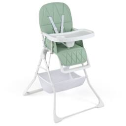 CASART Foldable High Chair Baby Highchair w/3-Level Adjustable Tray &Footrest in Green - thumbnail 8