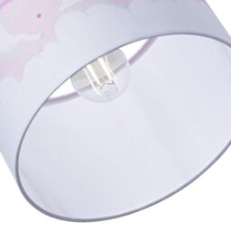 Happy Homewares Beautiful Soft Pink Cotton Lampshade with Dancing Unicorns & Clouds Decoration - Size: 10 inches - thumbnail 4