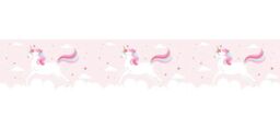 Happy Homewares Beautiful Soft Pink Cotton Lampshade with Dancing Unicorns & Clouds Decoration - Size: 10 inches - thumbnail 3
