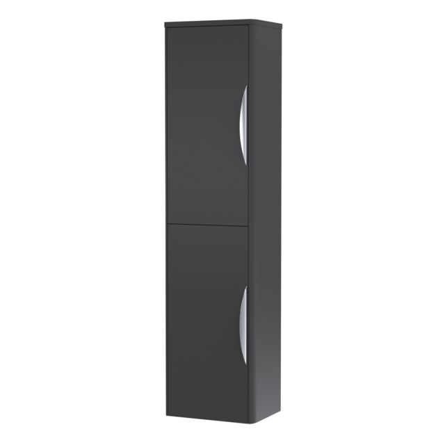Balterley Wall Hung Tall Bathroom Storage Unit 1399 x 356 x 253mm - Dark Grey - image 1