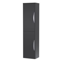 Balterley Wall Hung Tall Bathroom Storage Unit 1399 x 356 x 253mm - Dark Grey - thumbnail 1