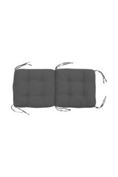 Living and Home 50x110x10cm Deep Grey Rattan Chair Cushion with Ties Outdoor Garden Seat Pad - Size: 50 x 110 x 10 cm - thumbnail 1