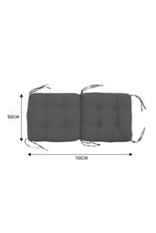 Living and Home 50x110x10cm Deep Grey Rattan Chair Cushion with Ties Outdoor Garden Seat Pad - Size: 50 x 110 x 10 cm - thumbnail 7