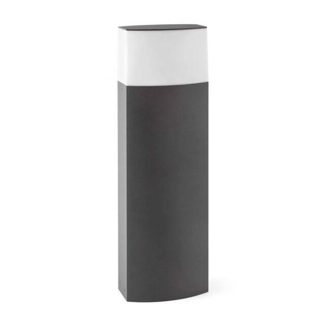Netlighting Datna 1 Light Outdoor Short Bollard Light White Dark Grey IP44 E27 - image 1