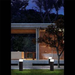 Netlighting Datna 1 Light Outdoor Short Bollard Light White Dark Grey IP44 E27 - thumbnail 2