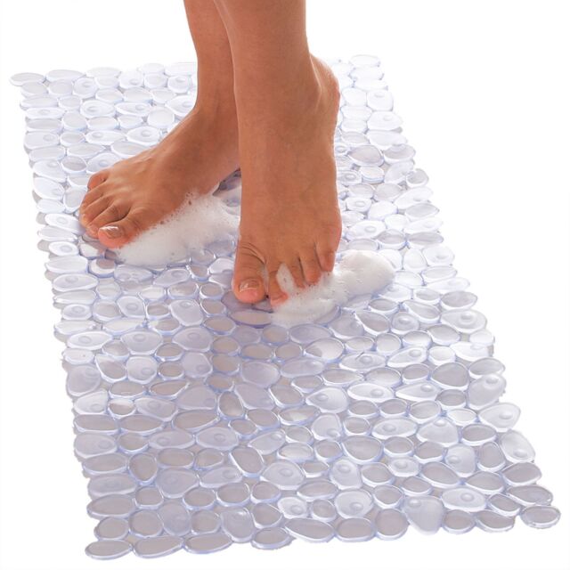 mysmartbuy Pebble Design Anti-Slip Bath or Shower Mat with Suction Cups - Non-Slip Mosaic Surface for Bathtub or Shower Tray - L70 x W35cm in Clear - image 1