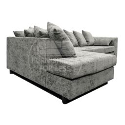 Furnishings For Less UK Monaco Chenille Fabric Large 5 Seater L Shaped Corner Sofa Left Hand Facing in Light Grey - thumbnail 2