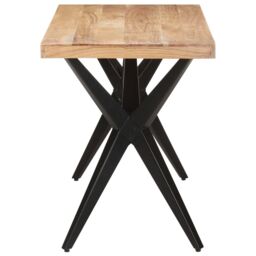 Berkfield Home Dining Table 120x60x76 cm Solid Acacia Wood in Brown - Size: 120 x 60 x 76 cm - thumbnail 2
