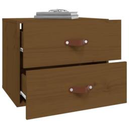 Berkfield Home Wall-mounted Bedside Cabinet Honey Brown 50x36x40 cm - Size: 50 x 36 x 40 cm - thumbnail 5