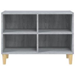 Berkfield Home TV Cabinet with Solid Wood Legs Grey Sonoma 69.5x30x50 cm - thumbnail 4