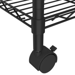 Berkfield Home 4-Tier Storage Shelf with Wheels 90x35x142 cm Black 200 kg - Size: 90 x 35 x 142 cm - thumbnail 6