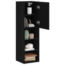 Berkfield Home LED TV Cabinet Black Oak 30, 5x30x102 cm Engineered Wood - Size: 5 x 30 x 102 cm - thumbnail 3