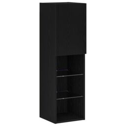 Berkfield Home LED TV Cabinet Black Oak 30, 5x30x102 cm Engineered Wood - Size: 5 x 30 x 102 cm - thumbnail 2