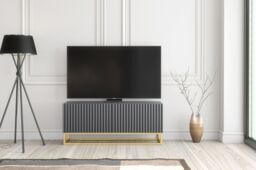 Creative Furniture Ripple TV Unit 100cm - Modern Fluted Design with Push to Open Doors in Dark Grey - thumbnail 8