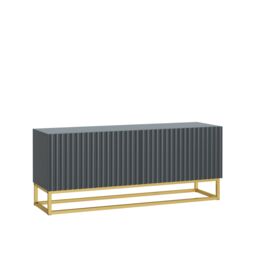 Creative Furniture Ripple TV Unit 100cm - Modern Fluted Design with Push to Open Doors in Dark Grey - thumbnail 6