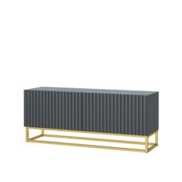 Creative Furniture Ripple TV Unit 100cm - Modern Fluted Design with Push to Open Doors in Dark Grey - thumbnail 7