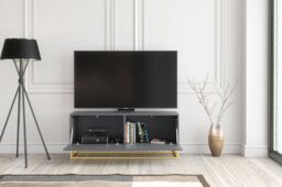 Creative Furniture Ripple TV Unit 100cm - Modern Fluted Design with Push to Open Doors in Dark Grey - thumbnail 9
