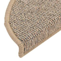 Berkfield Home Comfortable Carpet Stair Treads 15 pcs Brown 56x17x3 cm in Light Tan - Size: Medium - thumbnail 7