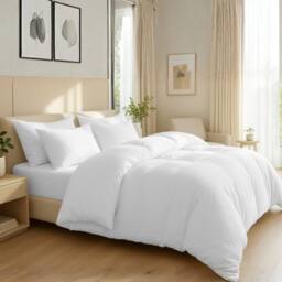 Pamposh 800 Thread Count Premium Egyptian Cotton Duvet Cover Sets Reversible in White - Size: Double - thumbnail 2
