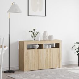 Berkfield Home Sideboard Sonoma oak Engineered wood 116 x 30 x 75 cm Sideboard in Brown - thumbnail 1