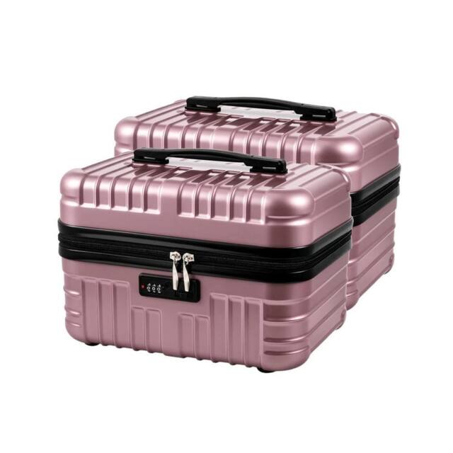 VOGREX 2 Pack Rose Gold Lockable Portable Travel Makeup Case - image 1