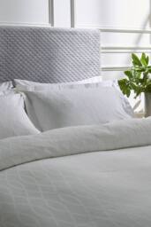 1951 'Ravello' Cotton Duvet Cover Set in Silver - Size: Double - thumbnail 2