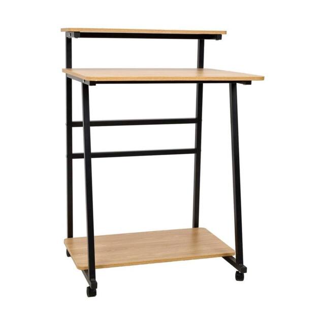 Kelvenix Computer Desk w/ Shelf Home Rolling Study Desk in Brown - Size: 0.6m2 - image 1