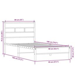Berkfield Home Bed Frame without Mattress Sonoma Oak 90x190 cm Single Engineered Wood in Brown - thumbnail 9