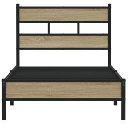 Berkfield Home Bed Frame without Mattress Sonoma Oak 90x190 cm Single Engineered Wood in Brown - thumbnail 4