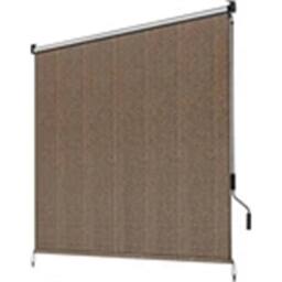 Nordara Khaki-Shade Fabric Retractable Outdoor Roller Blind Privacy in Brown - Size: 240 cm width x 240 cm drop