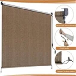Nordara Khaki-Shade Fabric Retractable Outdoor Roller Blind Privacy in Brown - Size: 240 cm width x 240 cm drop - thumbnail 5
