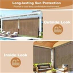 Nordara Khaki-Shade Fabric Retractable Outdoor Roller Blind Privacy in Brown - Size: 240 cm width x 240 cm drop - thumbnail 2