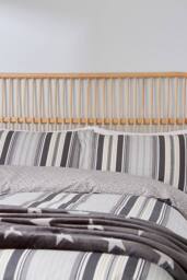 Helena Springfield 'Beach House Stripe' Cotton Duvet Cover Set in Grey - Size: Super King - thumbnail 2
