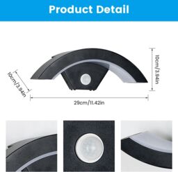 COMELY 24W Outdoor Wall Lights with Motion Sensor, IP65 Waterproof, 3000K in Black - thumbnail 7