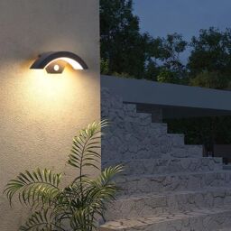 COMELY 24W Outdoor Wall Lights with Motion Sensor, IP65 Waterproof, 3000K in Black - thumbnail 4