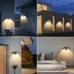 COMELY 24W Outdoor Wall Lights with Motion Sensor, IP65 Waterproof, 3000K in Black - thumbnail 6