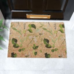 Artsy Mats Watercolour Leaves Coir Doormat (60 x 40cm) in Brown - Size: 40 cm x 60 cm - thumbnail 1