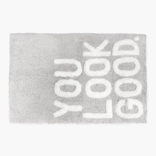 Mooky Mats You Look Good Slogan Non-Slip Bath Mat in Grey - image 1