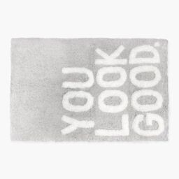 Mooky Mats You Look Good Slogan Non-Slip Bath Mat in Grey - thumbnail 1
