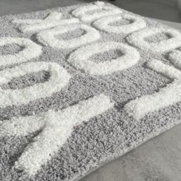 Mooky Mats You Look Good Slogan Non-Slip Bath Mat in Grey - thumbnail 3