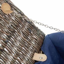 Red Hamper Wicker 40cm Antique Wash Picnic Basket with Cotton Lining in Blue - thumbnail 5