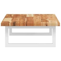 Berkfield Home Basin Shelf Wall Mounted Steel & Solid Wood Acacia in Brown - thumbnail 5