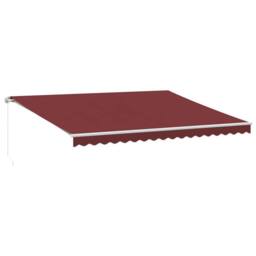 Berkfield Home Manual Retractable Awning Burgundy 450x300 cm in Black - thumbnail 2