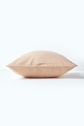 Homescapes Cotton Plain Cushion Cover in Beige - Size: 30 cm x 50 cm - thumbnail 2
