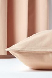 Homescapes Cotton Plain Cushion Cover in Beige - Size: 30 cm x 50 cm - thumbnail 5