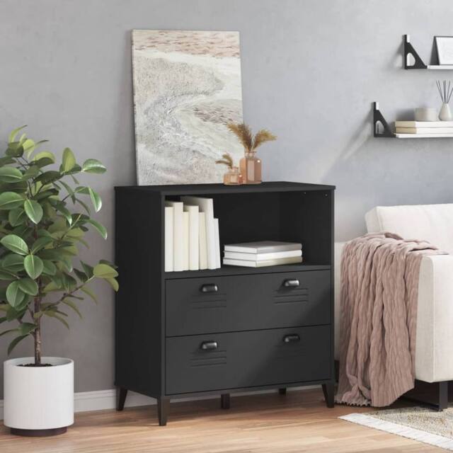 Berkfield Home Decorative Bookcase VIKEN Black 80x40x90 cm Engineered Wood - Size: 80 x 40 x 90 cm - image 1